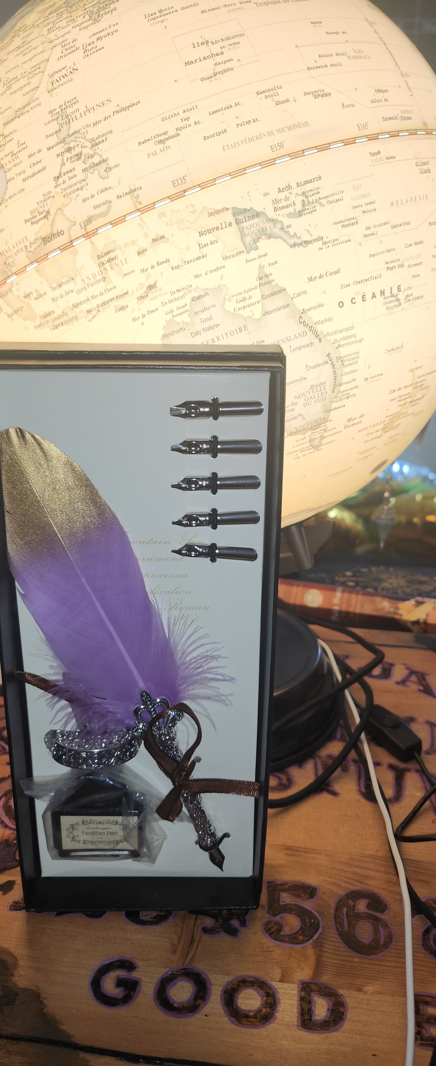 Plume caligraphie violette