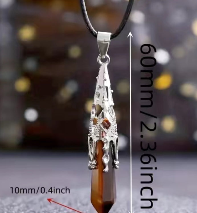 Pendule collier Œil de tigre