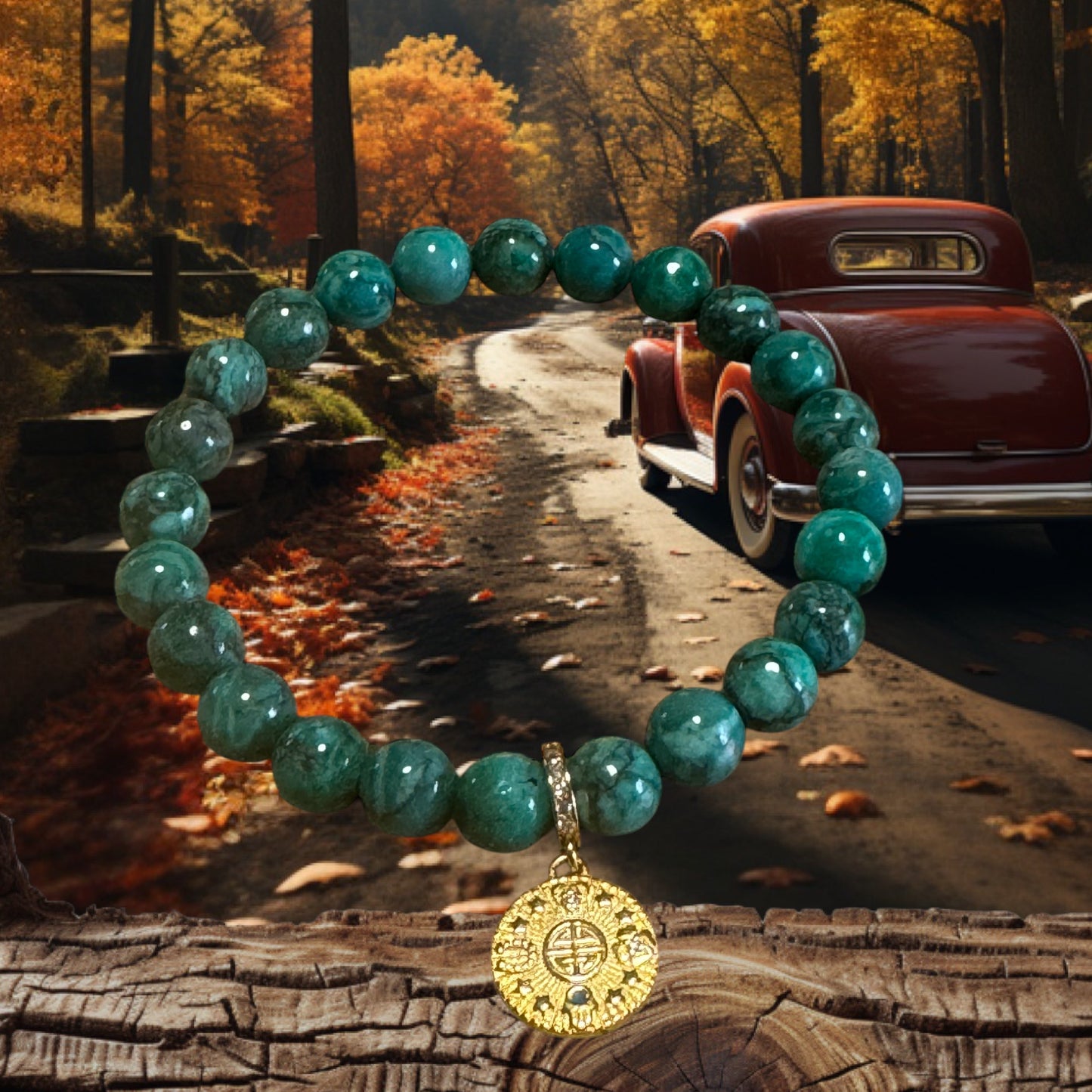 Bracelet artisanal Magnésite Verte