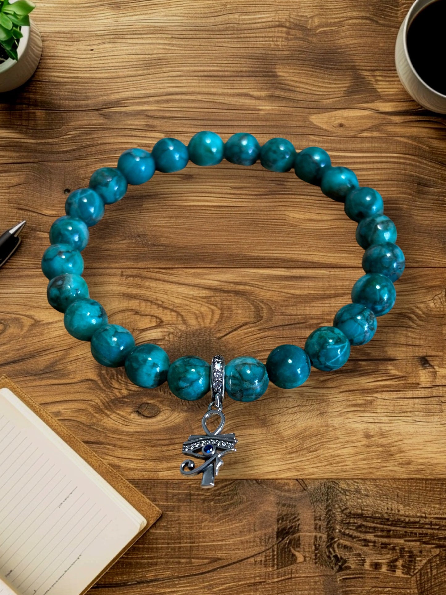 Bracelet artisanal Magnésite Verte