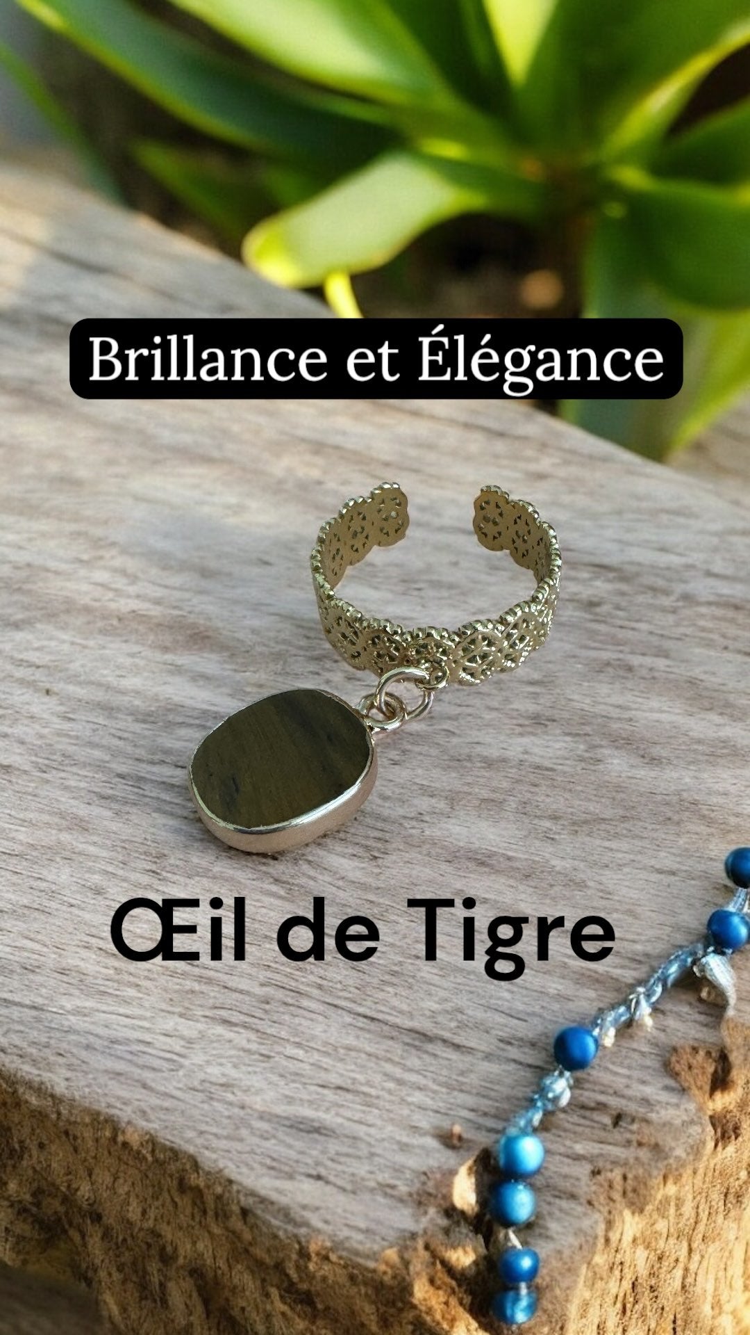 Bague Artisanale Oeil de Tigre pièce unique