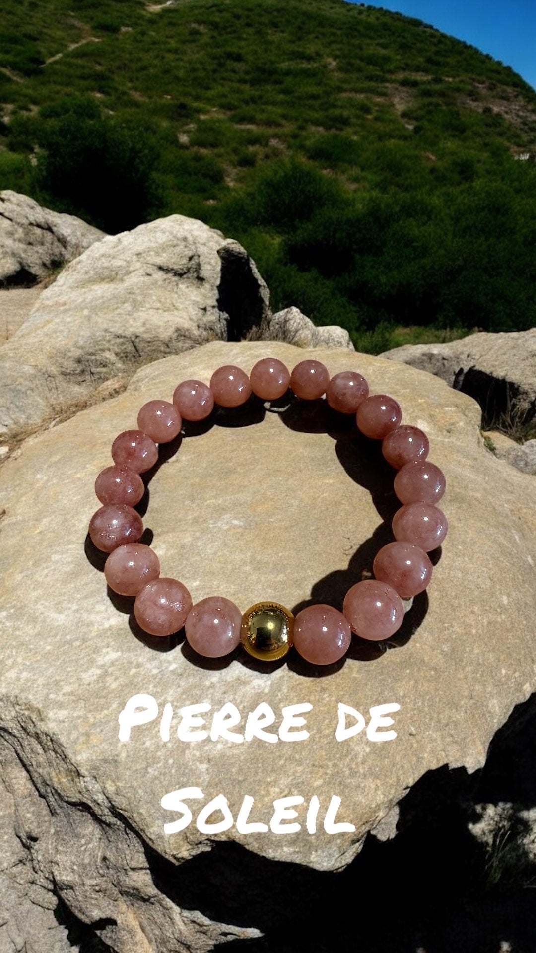 Bracelet artisanal Pierre de soleil unique