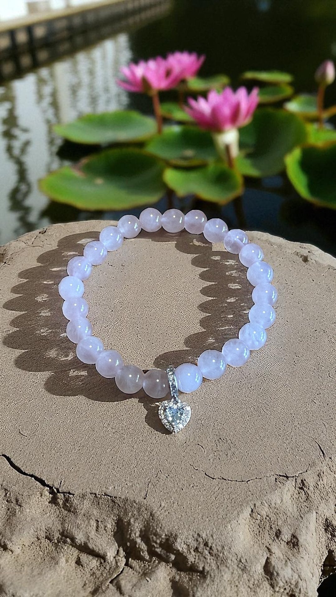 Bracelet artisanal Quartz rose unique
