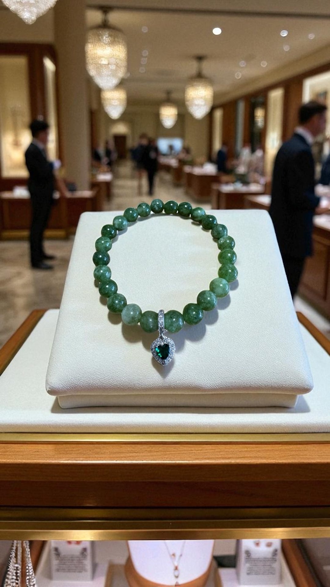 Bracelet artisanal Jade vert unique