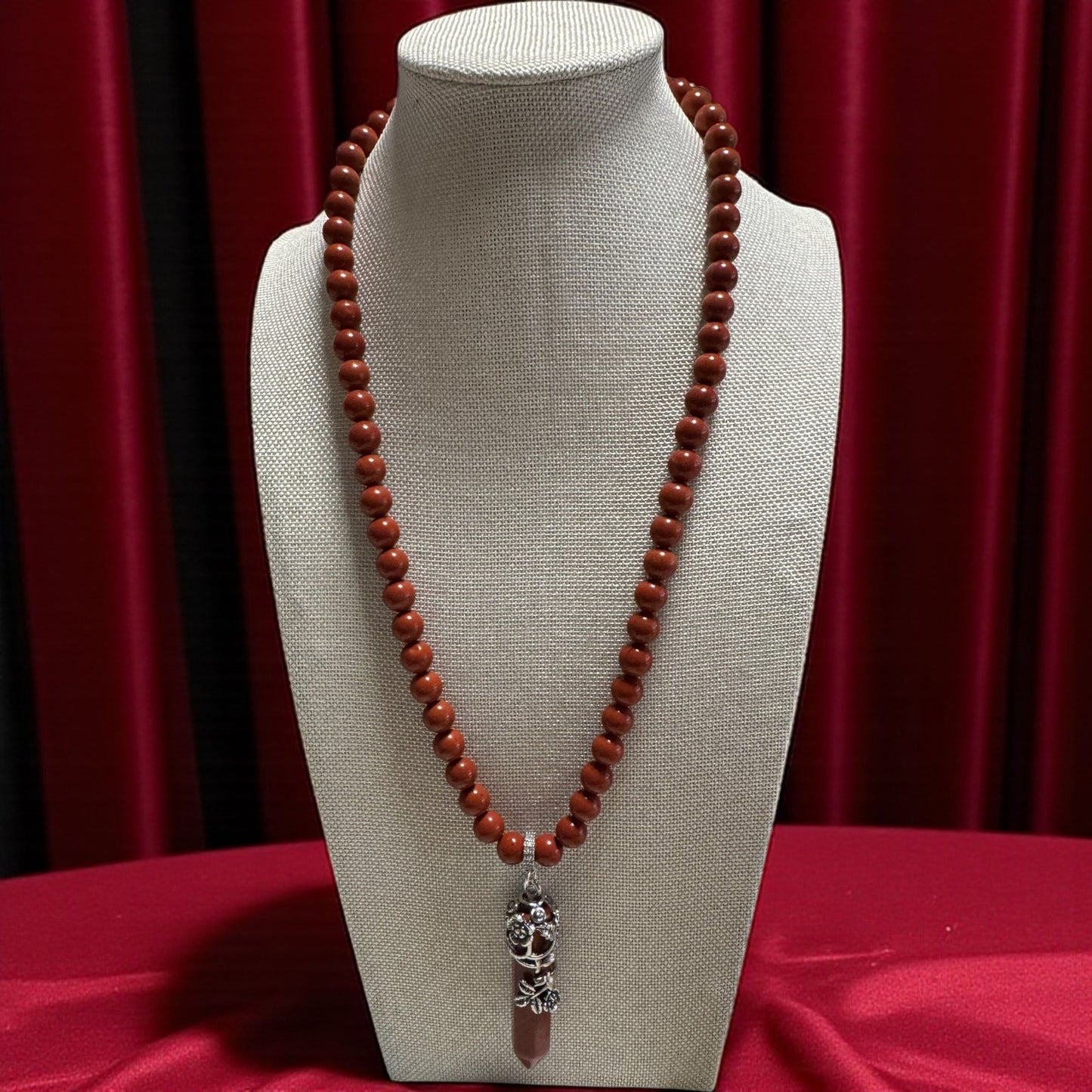 Collier Jaspe Rouge Artisanal