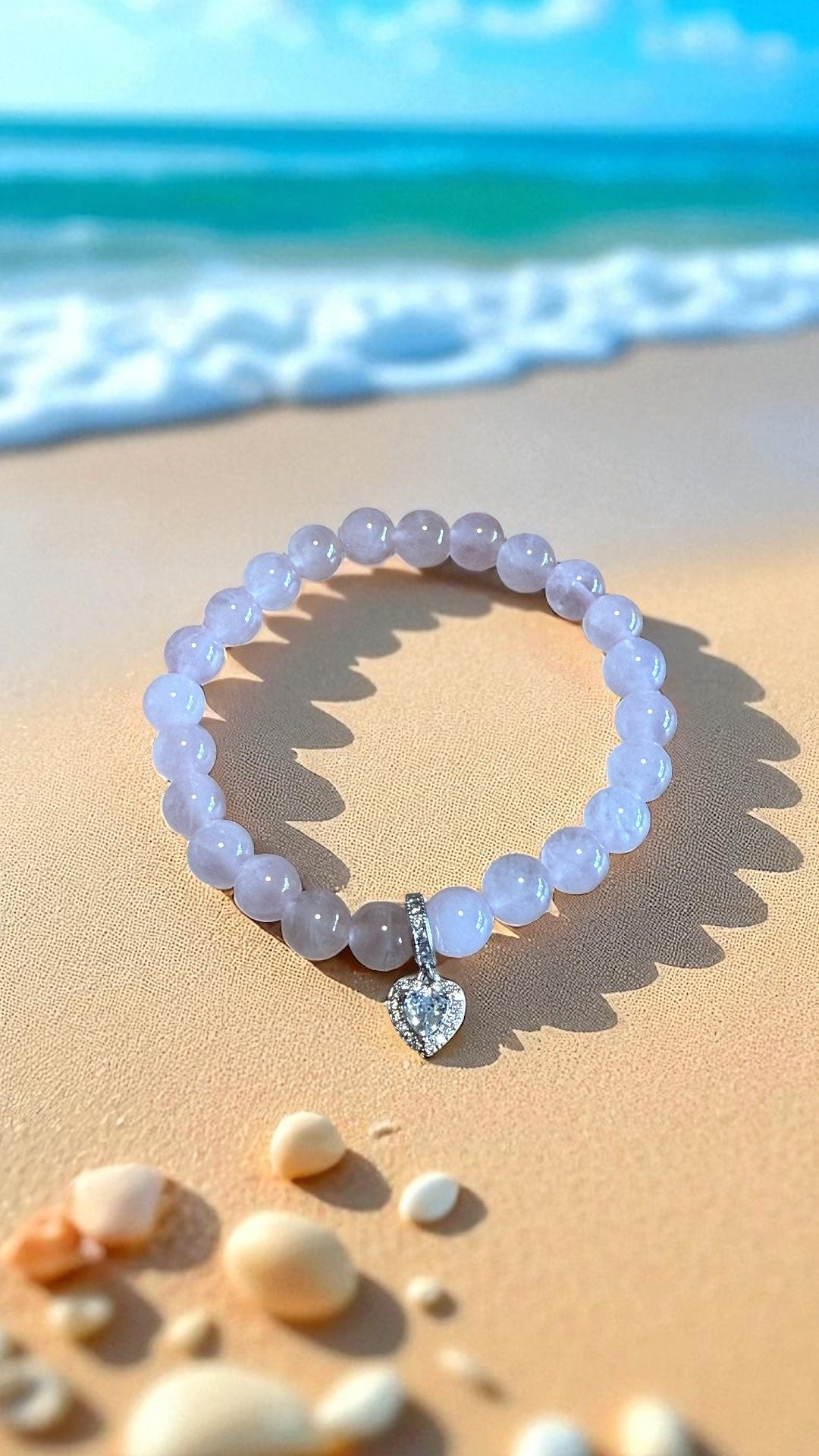 Bracelet artisanal Quartz rose unique