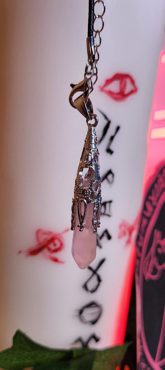 Pendule collier Rose quartz