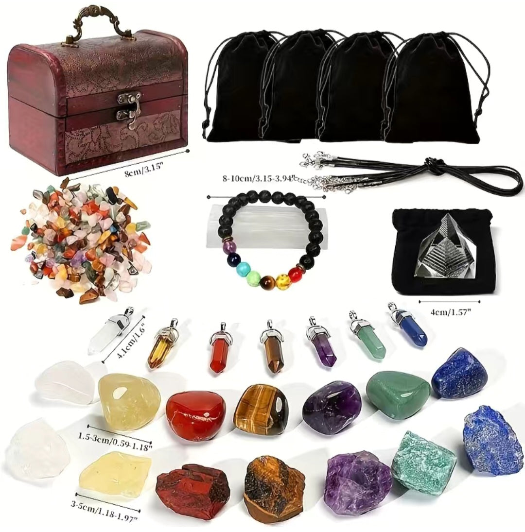 Boîte ésotérisme, 7 Chakras, 37Pcs, Ideal pour offrir ou pour soi