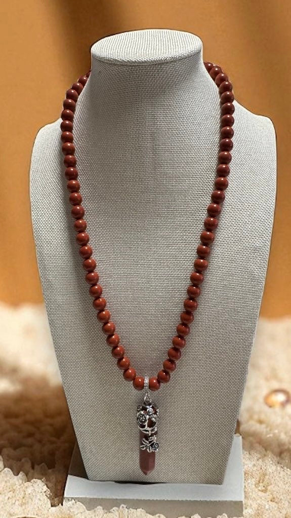 Collier Jaspe Rouge Artisanal