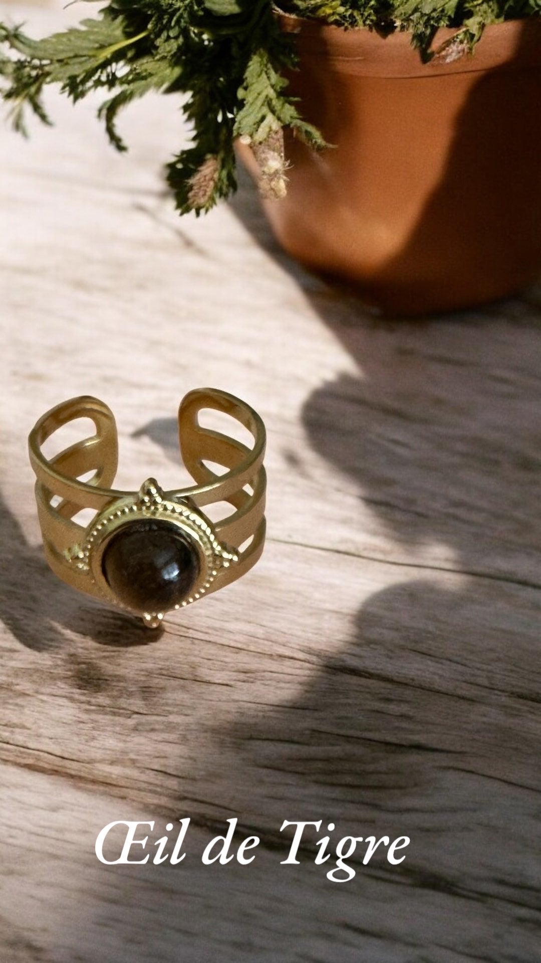 Bague Artisanale Oeil de Tigre pièce unique