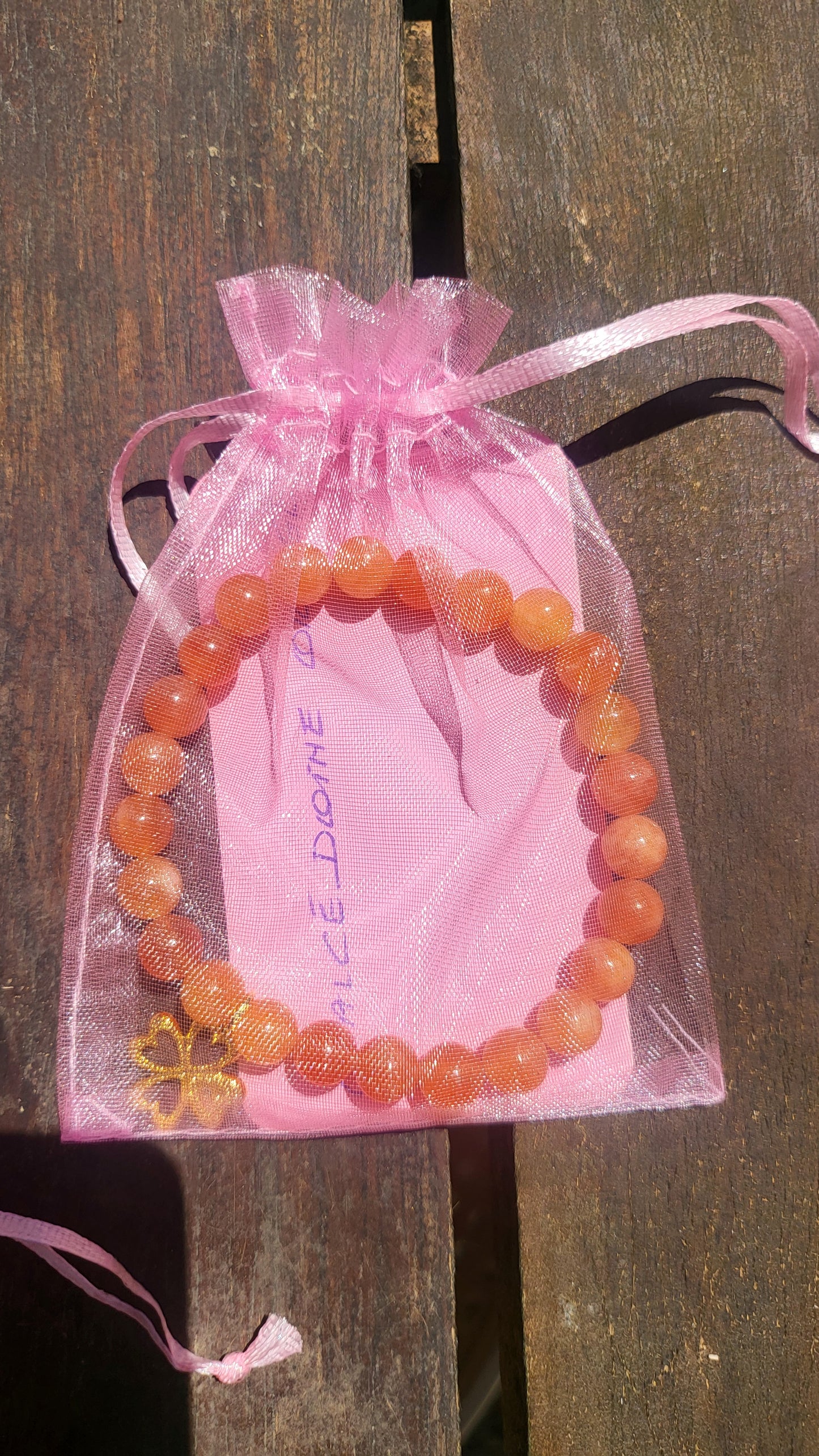 Bracelets artisanaux Calcédoine orange unique