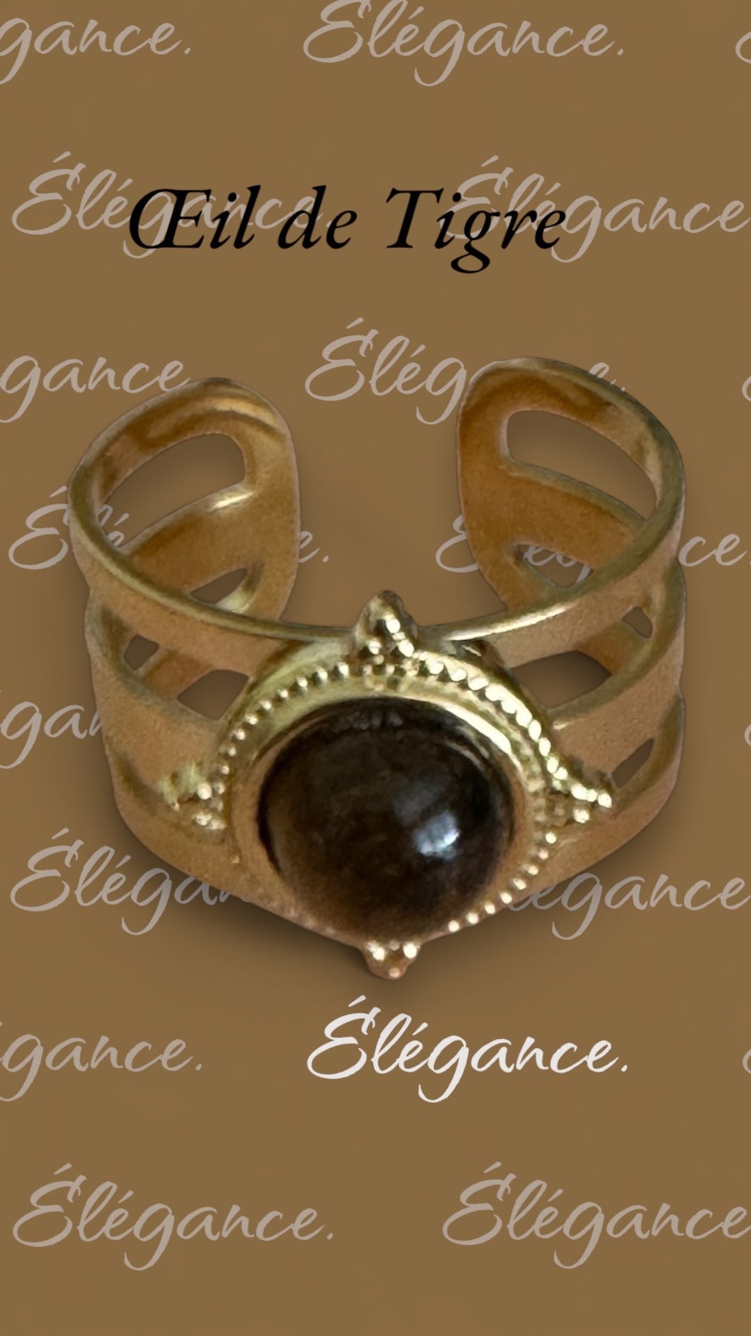 Bague Artisanale Oeil de Tigre pièce unique