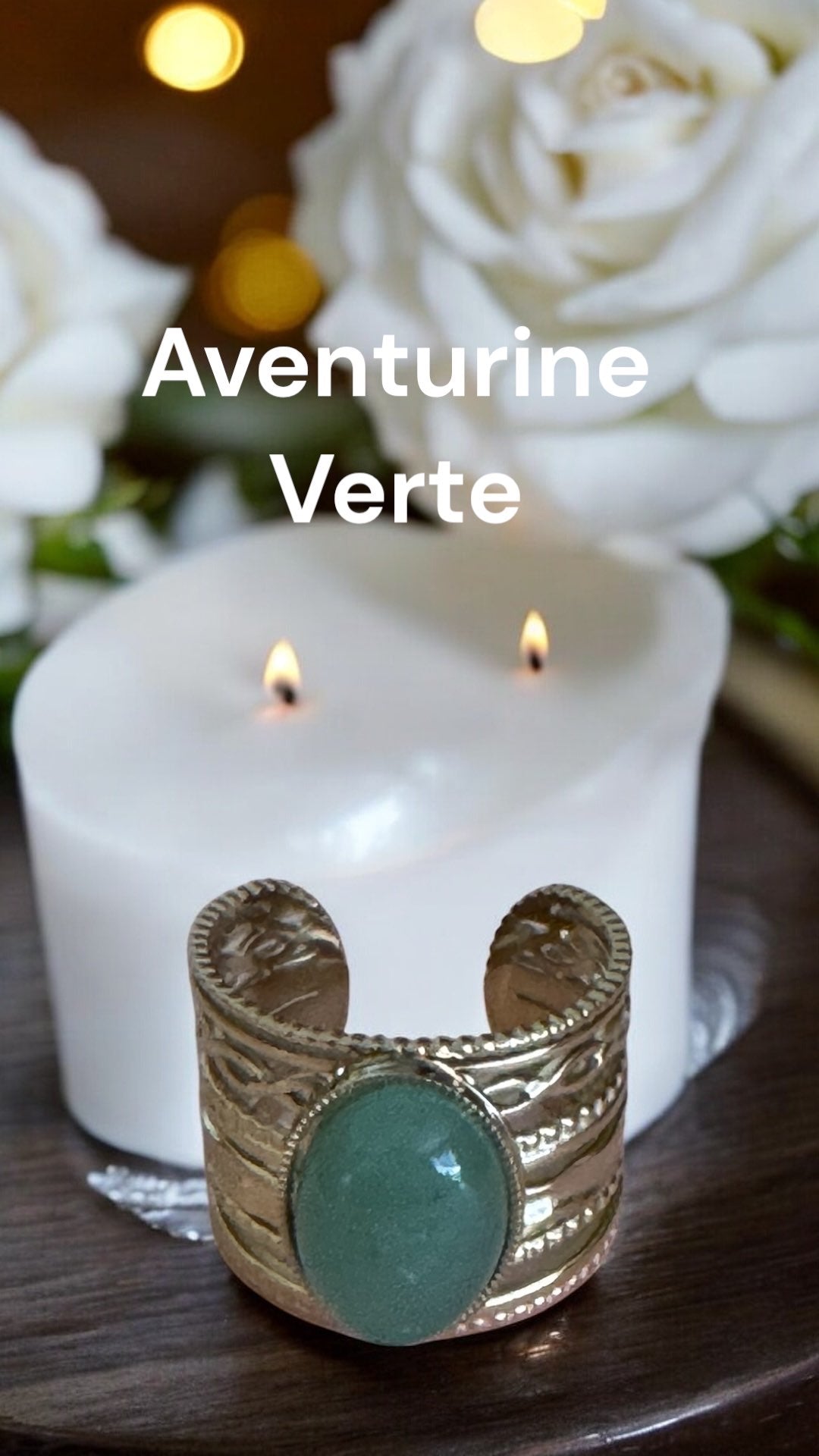 Bague Artisanale Aventurine Verte pièce unique