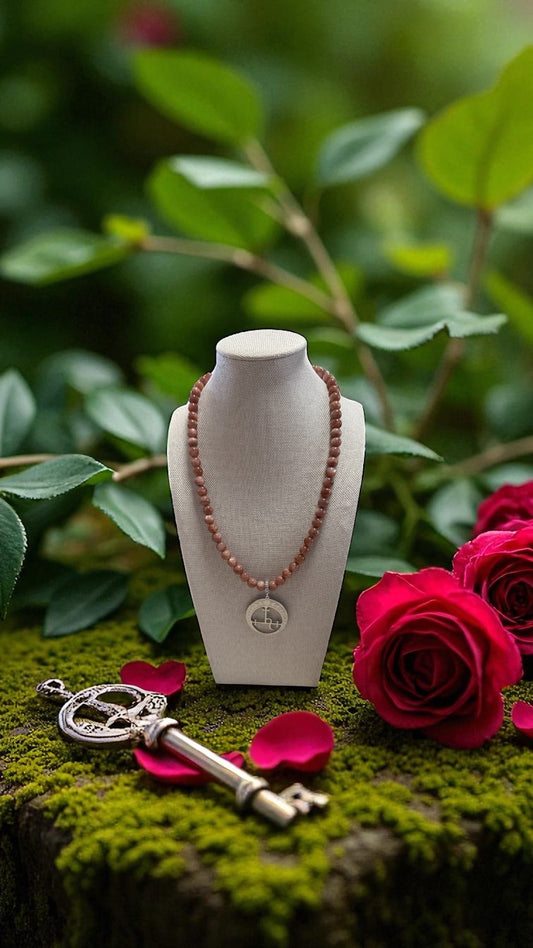 Collier Pierre de Lune Orange Lilith Artisanal