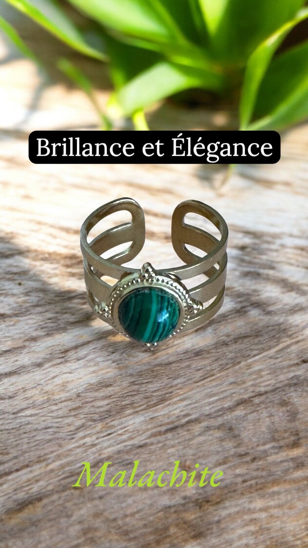 Bague Artisanale Malachite pièce unique