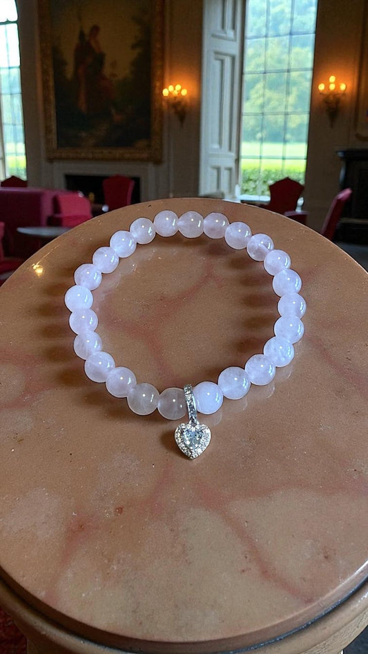 Bracelet artisanal Quartz rose unique
