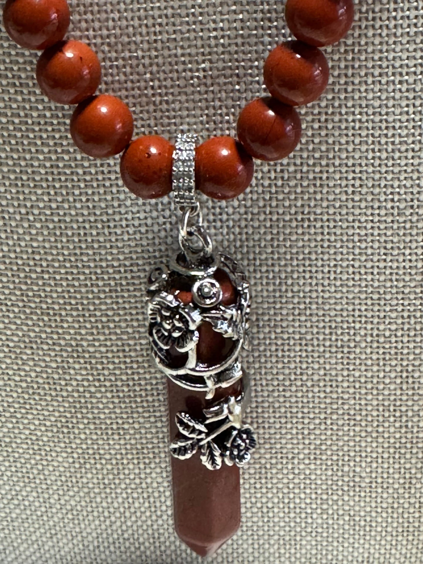 Collier Jaspe Rouge Artisanal