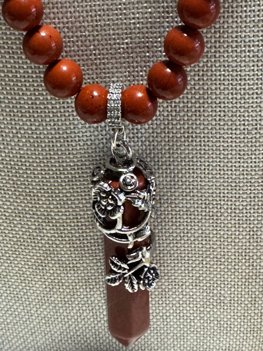 Collier Jaspe Rouge Artisanal