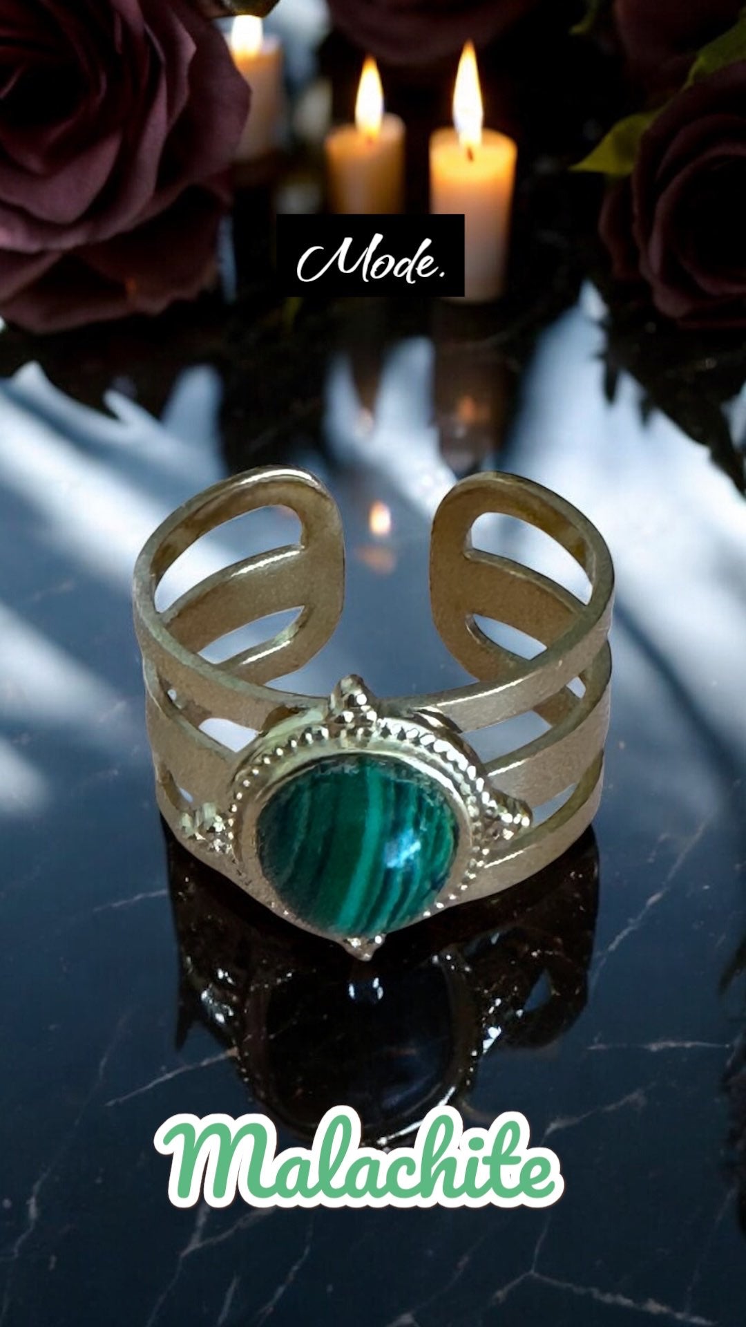 Bague Artisanale Malachite pièce unique