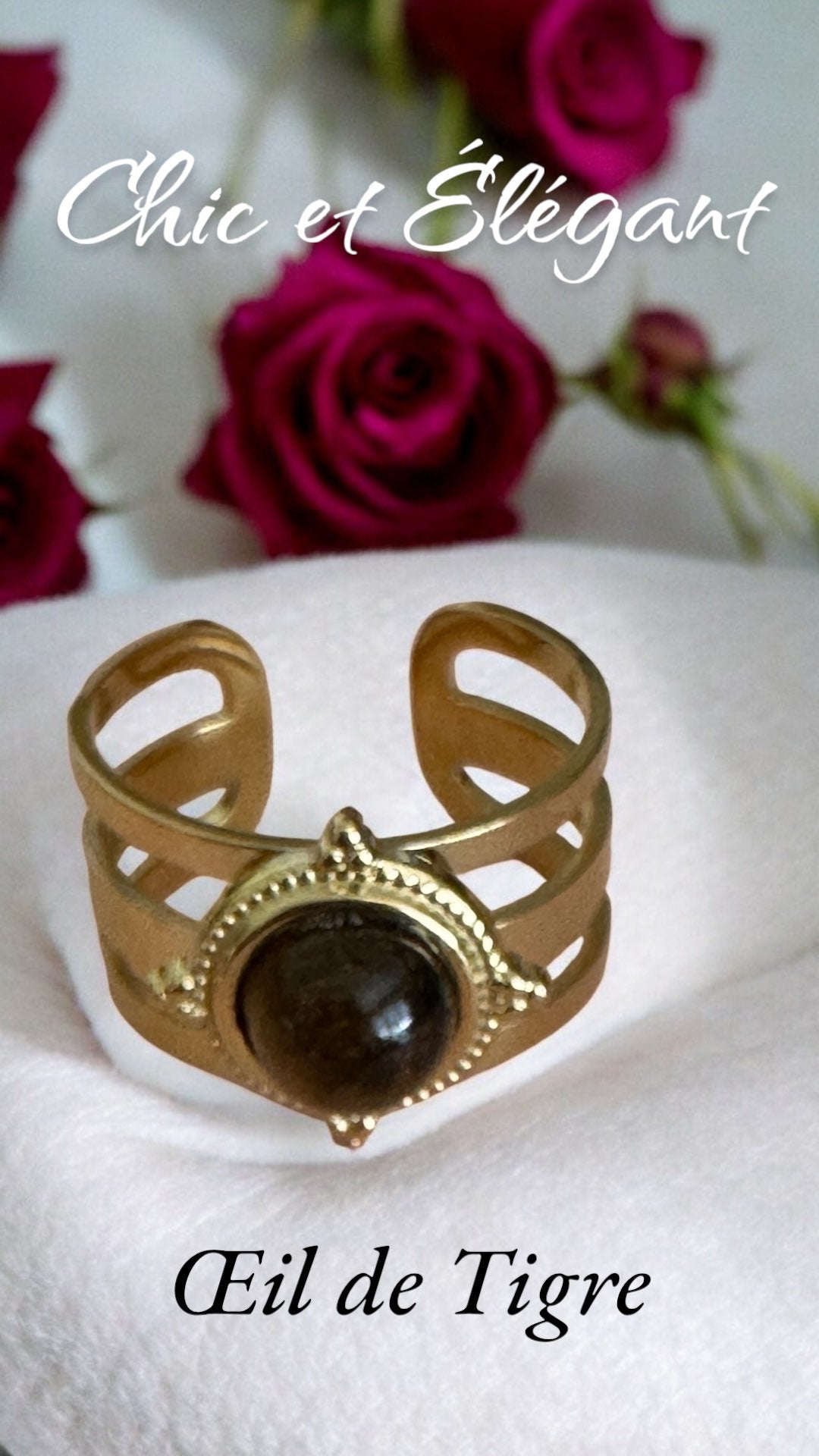 Bague Artisanale Oeil de Tigre pièce unique