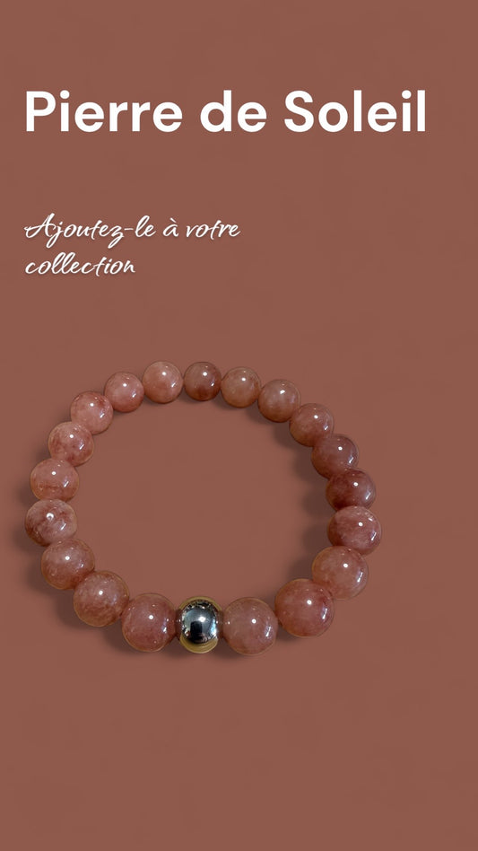 Bracelet artisanal Pierre de soleil unique