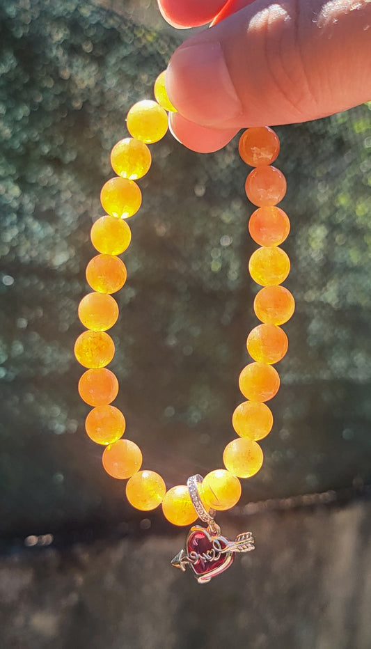 Bracelets artisanaux Calcédoine orange unique